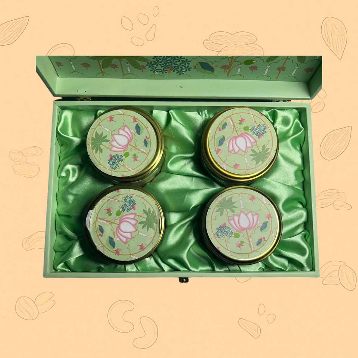 Premium 4 Jar Dry Fruits Gift Box – Healthy & Elegant Gifting Choice