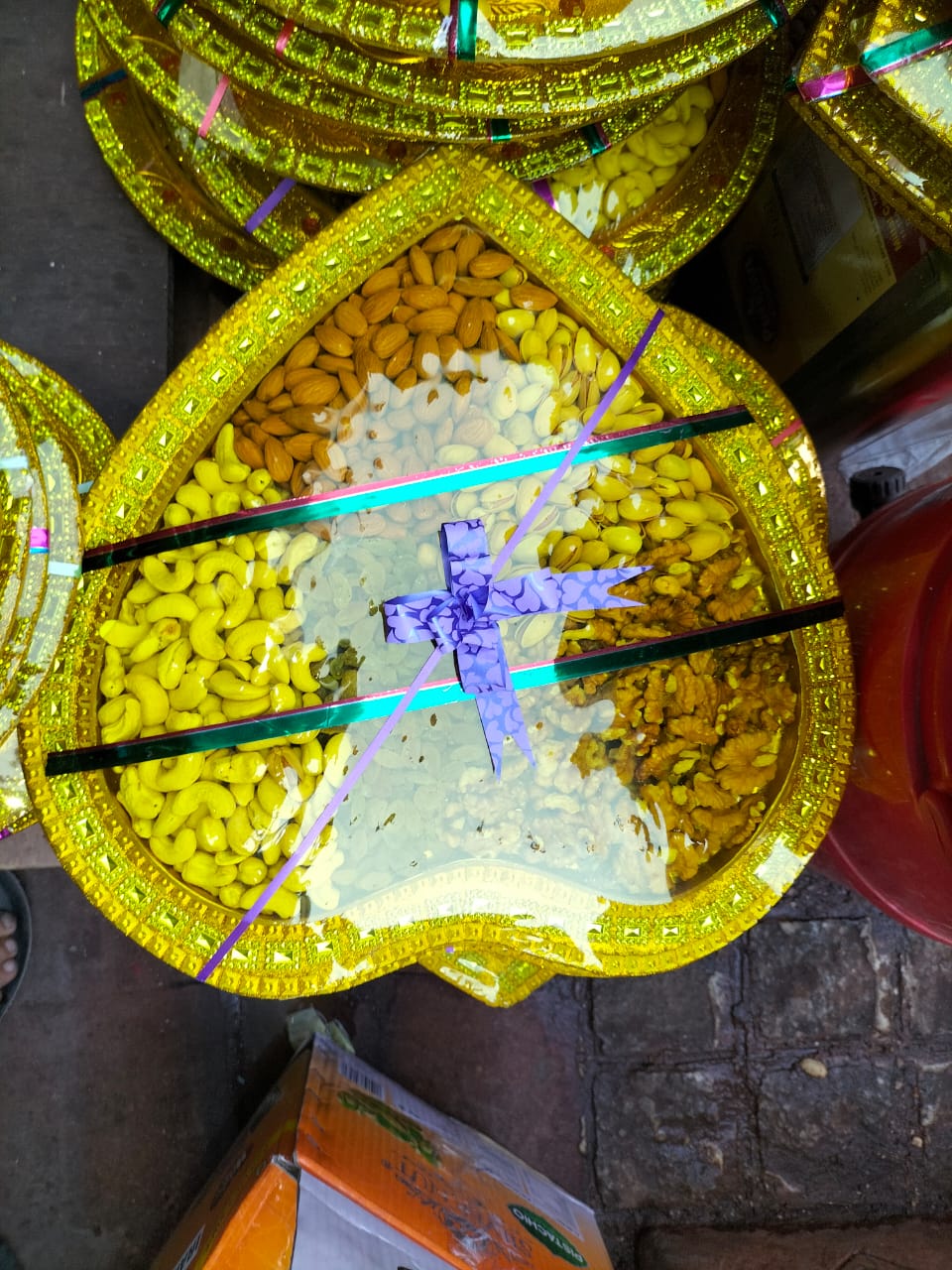 premium dry fruit  heart shape tray
