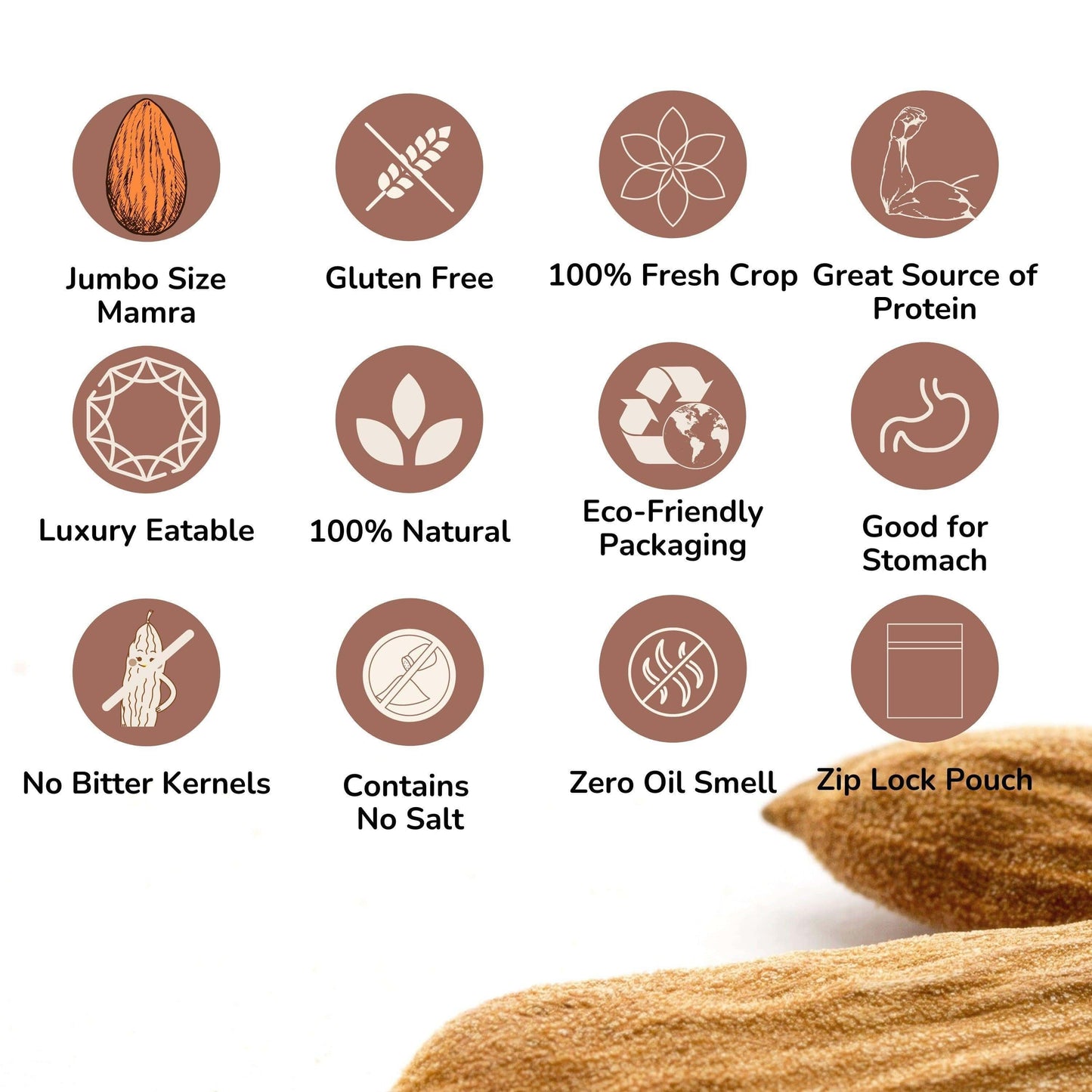 badam mamra jumbo, 100% pure irani mamra